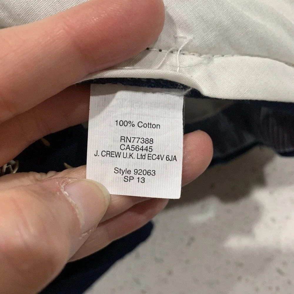 J.Crew 31 Chino Shorts Navy Blue Embroidered Anchor 92063 Nautical Preppy Mens